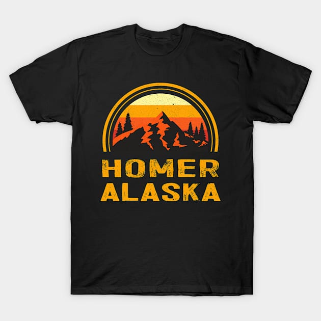 Homer Alaska AK Mountains Outdoor Hiking Souvenir Vintage T-Shirt by kalponik